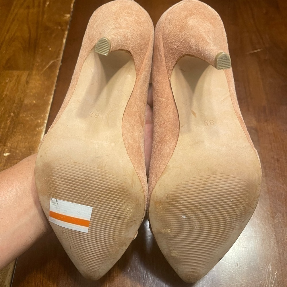 MADEWELL Mira Heel in light pink suede. Size 8.5 - Picture 3 of 8